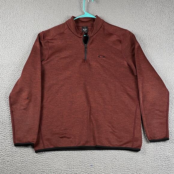 Oakley Regular Fit 1/4 Zip Pullover Sweater Men's Large Red Classic Golf - Picture 1 of 12